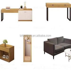 Cheap Hotel Bedroom Furniture Sets with Tufted Upholstered <b>Headboard</b> & Fabric Bed Frames Wood Nightstands For 3 Star Hotels - Product Image 6