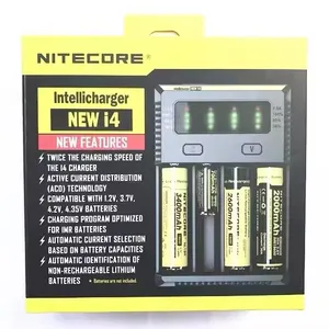 Nitecore nuovo I4 vari di buona qualità Smart 18650 26650 caricabatterie al litio compatibile con batteria 1.2V 3.7V 4.2V 4.35V