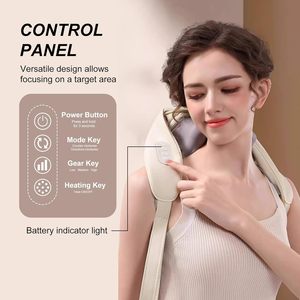 Pemijat leher dan punggung nirkabel, dapat diisi ulang dengan tisu dalam pemijat getar panas untuk nyeri tubuh - Product Image 4