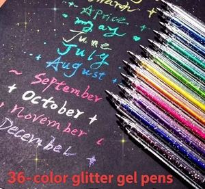 <span class=keywords><strong>Penne</strong></span> Gel Glitterate con Inchiostro Scintillante, Punta 1.0mm, Linea Spessa, Cancellabili, per Journaling e Regalo - Product Image 2