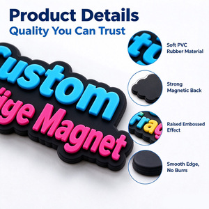 Magneti Personalizzati <span class=keywords><strong>per</strong></span> Frigorifero con Basso MOQ, Magneti in PVC Morbido da 2mm con Logo OEM in Rilievo <span class=keywords><strong>per</strong></span> Promozione Aziendale e Regalo - Product Image 2