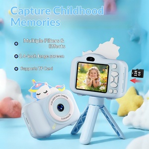 Appareil photo numérique pour enfants en gros, double objectif, étui ABS motif dessin animé, mini caméra jouet, résolution vidéo HD, carte TF, cadeau pour enfants, direct usine - Product Image 1