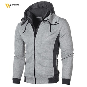 Sudaderas elegantes con cremallera para hombre 100% algodón tela polar de invierno logotipo personalizado bordado de talla grande opción Serigrafía - Product Image 2