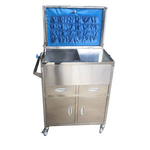 Double-Door Flip-Top Emergency Trolley Stainless Steel Medicine Nursing <b>Cart</b> Handcart for Clinics & Ambulance Hospital Trolley - Product Image 1