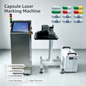 Machine de marquage de bouchons en plastique avec vision dynamique, codage laser UV, positionnement visuel en ligne et téléchargement de données MES/ERP - Product Image 1