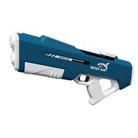 Pistolet à eau électrique à aspiration automatique intégrée, grande capacité 760 ml, blanc/bleu, en plastique, pour enfants et adultes, unisexe