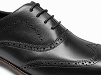Chaussures Richelieu en cuir véritable noir pour hommes, à lacets, bout rond, semelle en caoutchouc antidérapante, pour le bureau, la carrière et les affaires