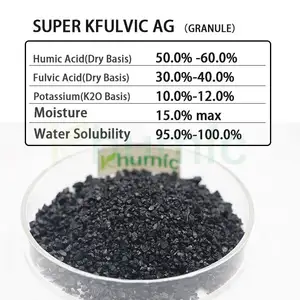 Fertilizante orgánico de ácido húmico de fábrica agrícola de tipo soluble de humato granular de origen vegetal