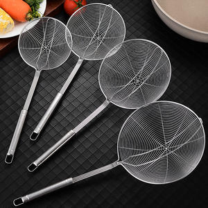 للبيع بالجملة طقم فلتر عنكبوت من 4 قطع من الفولاذ المقاوم للصدأ ، مقشدة سلكية مع قلي طويل ، معكرونة ومقبض - Product Image 3