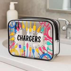 <b>Transparent</b> High Quality PVC Zipper Foldable Letter Pattern Travel for Electronics Organizer Cosmetic <b>Makeup</b> Pouch <b>Bag</b> - Product Image 2