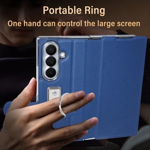 Étui portefeuille en cuir à rabat pour <span class=keywords><strong>Samsung</strong></span> Z <span class=keywords><strong>Fold</strong></span> 7 6 5 4 <span class=keywords><strong>3</strong></span> avec film de protection en verre avant antichoc vente en gros - Product Image 4