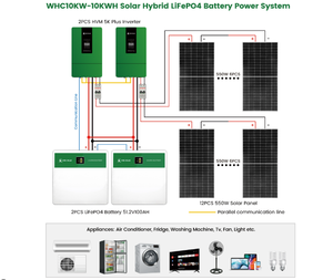 10kw <b>Solar</b> Power System 10kwh 10kva Complete Energy Hybrid Set <b>Solar</b> Generator <b>Solar</b> Panels With Battery and WHC10K <b>Solar</b> System - Product Image 2