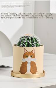 P274 Vente en gros Jardinage Créatif Dessin Animé Succulent Animal Chat Pot de Fleur Mignon Plante en Céramique Porcelaine Conteneur Jardinière - Product Image 5