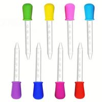Pipette manuelle en Silicone pour bébé, 6/7/8/10 pièces, distributeur de médicaments, ustensiles pour nourriture liquide, 5ML, motif de dessin animé, 0-12 mois