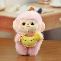 Goedkope prijs op maat gemaakte kleine fruit aapje hanger knuffel speelgoed sleutelhanger pluche dieren voor kinderen Halloween