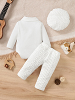 Conjunto de ropa Formal para bebé, traje de caballero, Pelele para bebé recién nacido, chaleco, pantalón, sombrero, conjuntos de 3 uds, ropa para el Día de San Valentín