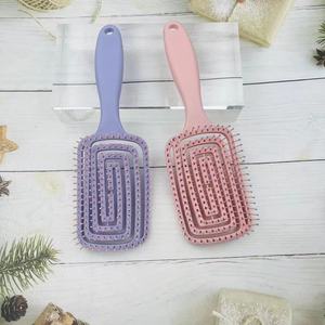 Peigne élastique incurvé à dents larges en plastique pour cheveux secs ou mouillés, usage domestique - Product Image 4