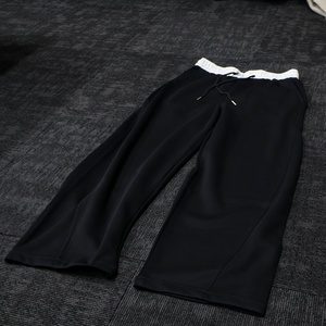 Custom Logo Men's Casual Sweatpants Elastic Waist Drawstring Black Gray 100% Cotton Breathable Pants for Men - Product Image 2