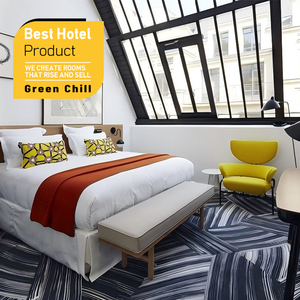 Industrial Style Wooden Frame Hotel Bedroom Furniture Single King Size Set For Urban <b>Art</b> Boutique Hotel Commercial Project - Product Image 1