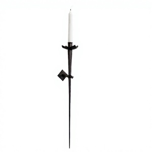 Iron Wall Mounted <b>Candlestick</b> <b>Holder</b> <b>Black</b> Finish Durable Home Decoration Metal Candle <b>Holder</b> for Indoor Lighting Decor - Product Image 1