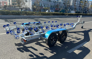 <span class=keywords><strong>Remorque</strong></span> de <span class=keywords><strong>bateau</strong></span> en aluminium à essieu tandem à rouleaux oscillants à chargement facile de 8,2 m avec certification VIN CE DOT, adaptée aux bateaux de 7 m - Product Image 3