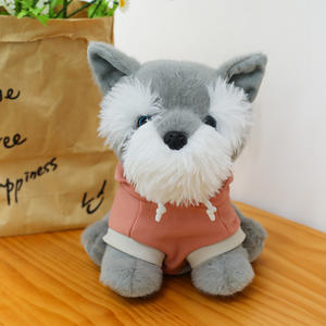 Boneka Anjing Pug Grosir, Boneka Anjing Lucu Berhoodie Labrador Schnauzer, Figurine Anak Anjing Berpose Duduk, Hadiah Ulang Tahun - Product Image 5