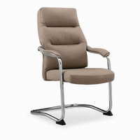 Chaise de bureau de direction en acier anti-griffures nano-revêtu, finition chromée, accoudoirs fixes extra-larges, siège coulissant en mousse haute résilience