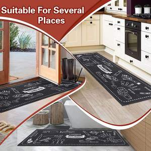 พรมปูพื้นห้องครัว/ห้องน้ำกันลื่นซักเครื่องได้พรมปูพื้น40X60cm สีดำ - Product Image 5