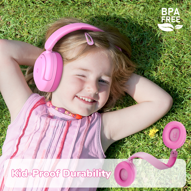 IClever BTH20 ANC Kids Wireless Headphones 60H Playtime 80dBA Safe Volume Award Winning for Tablet Airplane Class