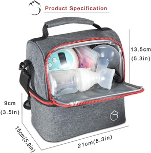 Biberón de doble capa para el cuidado de la salud, bolsa de transporte reutilizable para el cuidado de la madre lactante, soporta hasta 6 botellas - Product Image 2