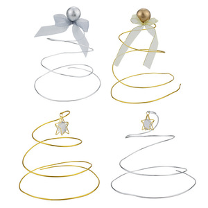 Gold Spiral Christmas <b>Tree</b> <b>Stand</b> With Crystal Star Pendant Metal Decor For Holiday Display - Product Image 5