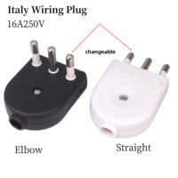 Italienischer Wiederverdrahtbarer Stecker 10A 16A Gerade Winkel 90 Grad für Italien Stromversorgung Rund 3-polig Typ-L Verdrahtungsstecker Weiß Schwarz