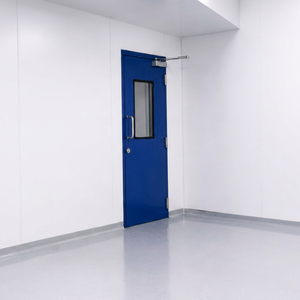 Porte intérieure hermétique médicale en acier bleu pour salle blanche, porte battante manuelle pour hôpital et laboratoire - Product Image 1