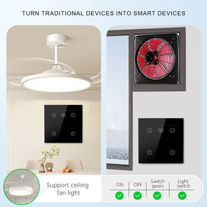 Tuya wifi thông minh 2-trong-1 tốc độ quạt điều khiển từ xa chuyển đổi cảm ứng Glass bảng điều chỉnh quạt trần ánh sáng Thiết bị chuyển mạch với điều khiển bằng giọng nói 100-240V - Product Image 6