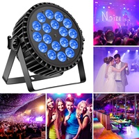 Luces de Escenario LED UV+RGB de 200W, 18*10W, DMX512, Mezcla Infinita y Efecto Arcoíris, Luces Par para Discoteca, DJ