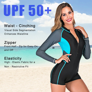 Custom Eco Friendly produttore di costumi da bagno per ragazze adolescenti di lusso Surf un pezzo a maniche lunghe costumi da bagno donna - Product Image 2