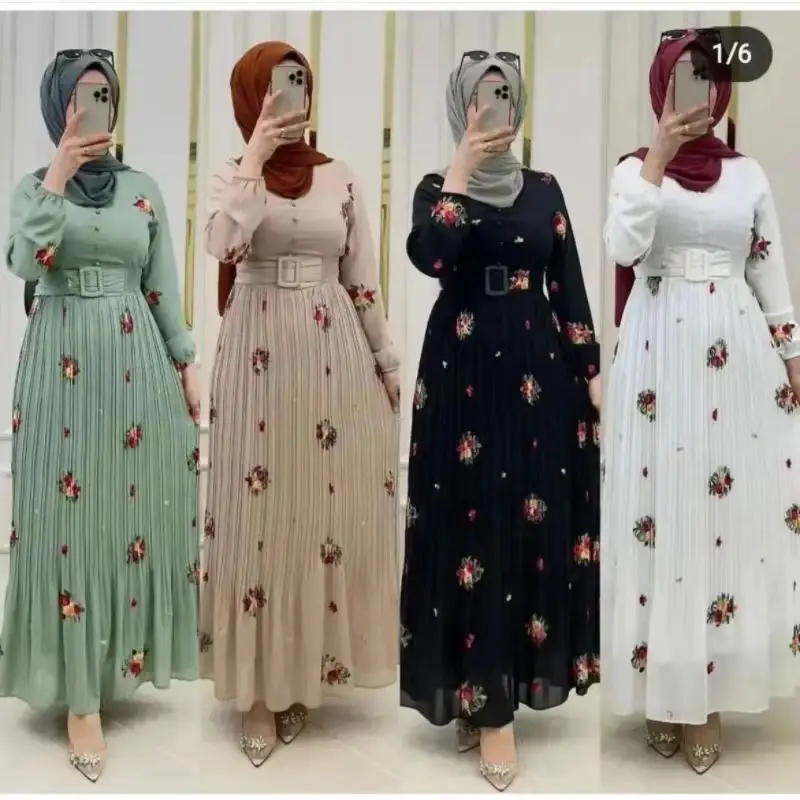 Abaya brodée en dentelle design de mode, robe longue pour femmes musulmanes, vêtements islamiques modestes vintage, nouvel arrivage