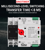Interruptor de transferencia automática ATS, interruptor ATS de doble potencia ininterrumpida de 8ms, 230V/120V, 63A-125A, estándar de IEC60947-6-1, 1 unidad