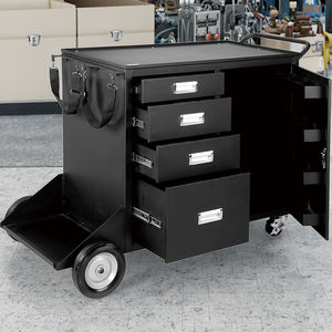 Chariot de soudage en acier robuste à 4 tiroirs Chariot à roulement à 360 ° pour soudeuse MIG TIG et coupeur de plasma Grand rangement avec 4 tiroirs - Product Image 3