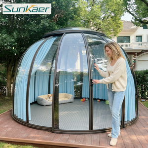Dôme <span class=keywords><strong>Coulissant</strong></span> Elliptique en Aluminium Sunkaer, Tente Bulle en Polycarbonate pour Maisons, Cafés, Restaurants, Piscines Extérieures - Product Image 5