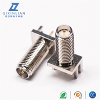 Latón niquelado RP SMA Antena hembra Conector RF 1,6mm Espaciado de montaje en borde Conector coaxial de 30mm