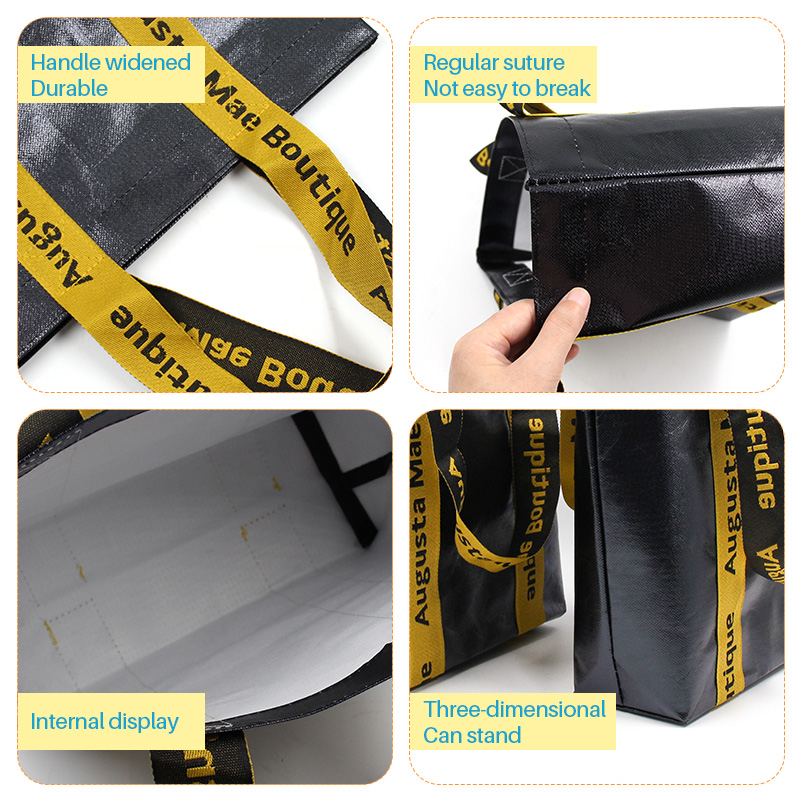 High Quality Custom Design Reusable Laminated Tote Customized Logo Print Design Recycle PP Woven Laminated Shopping Tote Bag
