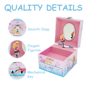 Boîte à bijoux musicale élégante en forme de sirène de la marque Jakos Factory - Cadeau idéal pour les anniversaires, Noël et les fêtes des filles - Product Image 3