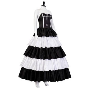 <span class=keywords><strong>Costume</strong></span> <span class=keywords><strong>da</strong></span> Principessa <span class=keywords><strong>Pirata</strong></span> per <span class=keywords><strong>Donna</strong></span> Adulta, Abito Bianco e Nero con Cappello per Halloween AOKG-008 - Product Image 4