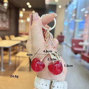 Dije de Cereza para Bolso, Colgante de Llavero de Cereza, Accesorio de Plástico en Resina Brillante para Carteras y Bolsos <span class=keywords><strong>Coach</strong></span>, Color Rojo - Product Image 5