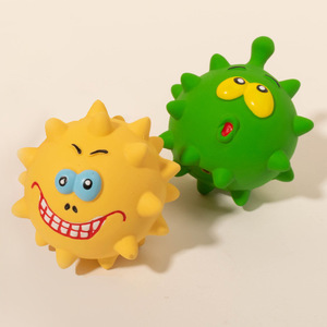 Groothandel 7.5Cm Schattige Cartoon Hond Piepende Bal Duurzame Eco-Vriendelijke Latex Rubber Interactieve Ophaalspeelgoed Tanden Schoonmaken - Product Image 4