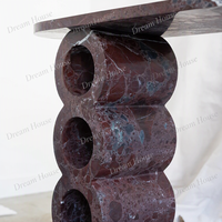 Table console sculpturale en marbre Dream Home, pieds creux sculptés, plateau ovale, pour entrée, couloir, villa, hall d'entrée