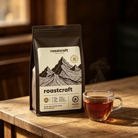 Sacs à café imprimés sur mesure à huit soudures latérales, pochettes de conservation alimentaire multicouches en kraft et aluminium avec fermeture éclair refermable