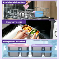 Bol à sauce mignon en acier inoxydable 304 de qualité alimentaire, tasse à condiments anti-fuite, compatible micro-ondes, sans BPA, pour restaurant et plats à emporter