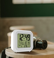 Jam Alarm Lampu Malam LED 7 Warna Kubus Termometer Berubah Warna-warni untuk Kamar Tidur Anak Jam Meja Elektronik